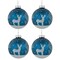 Northlight Glitter Reindeer Glass Ball Christmas Ornaments - 3" - Blue - 4ct